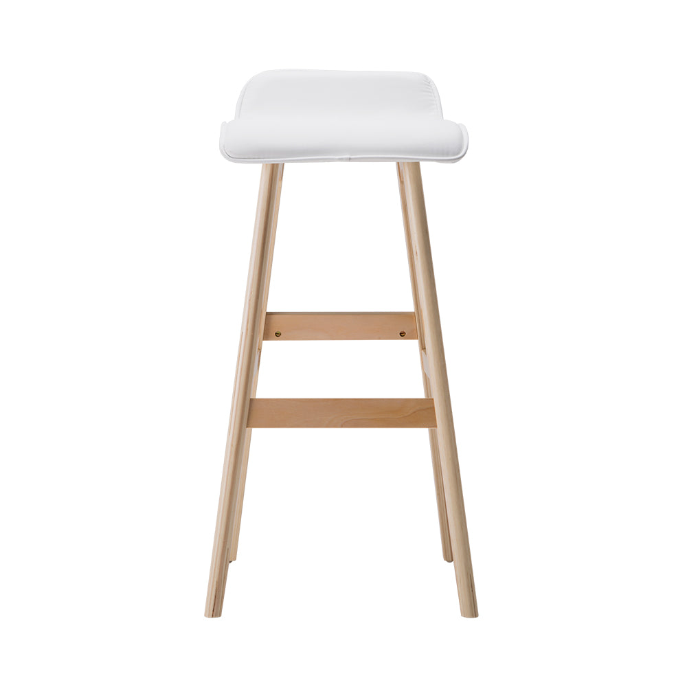 Artiss 2x Bar Stools Wooden Stool White