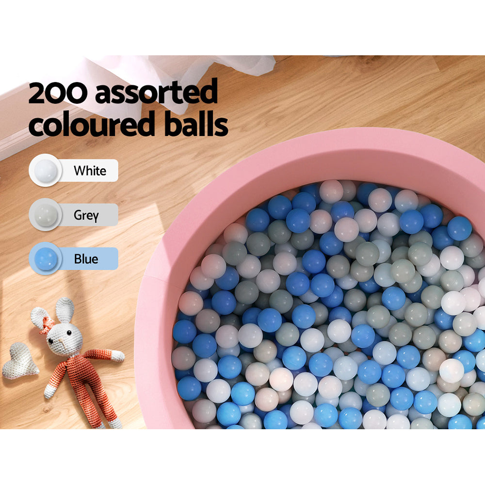 Keezi Kids Ball Pit 90x30cm Ocean Foam Play Pool Barrier Toys Children Pink