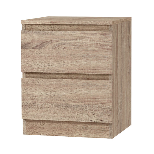 Artiss Bedside Table 2 Drawers - PEPE Oak