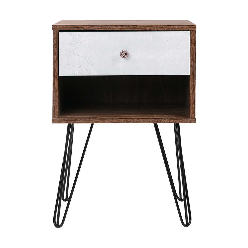 Artiss Bedside Table 1 Drawers with Shelf - LARS