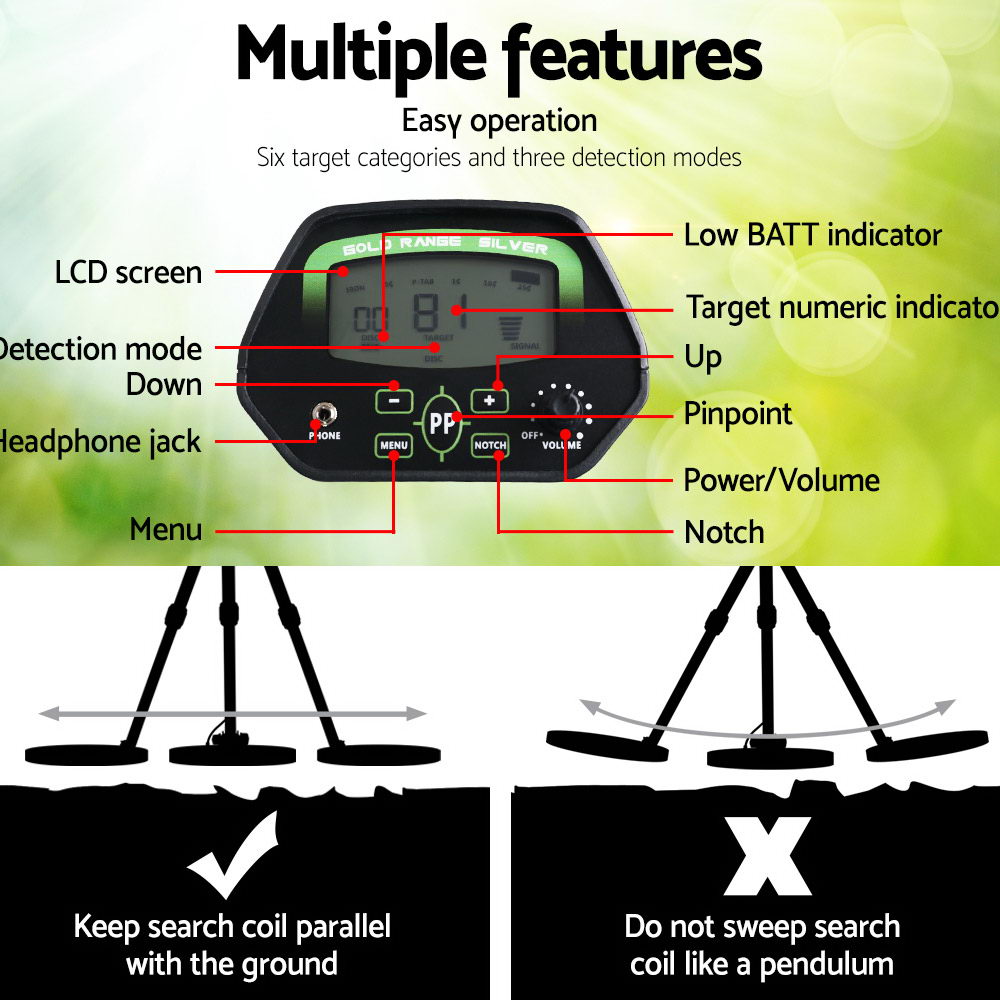 Metal Detector 220MM Deep Sensitive Waterproof Pinpointer Treasure Hunter