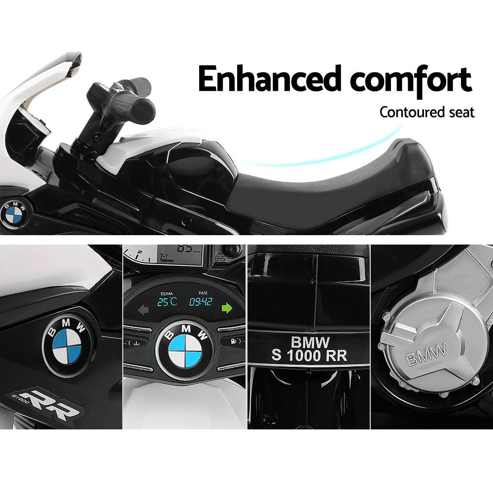 Kids Electric Ride On Car Police Motorcycle Motorbike BMW Licensed S1000RR Black