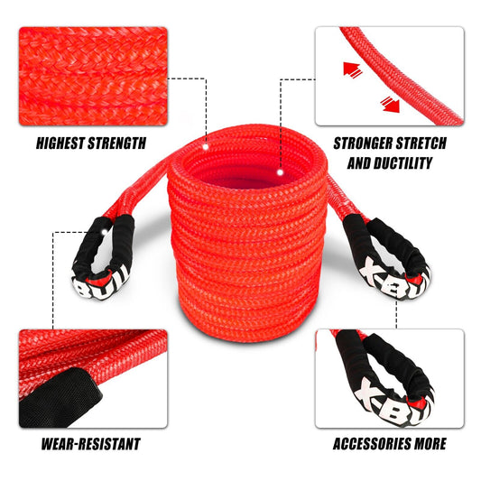 X-BULL Kinetic Rope 22mm x 9m Snatch Strap Recovery Kit Dyneema Tow Winch