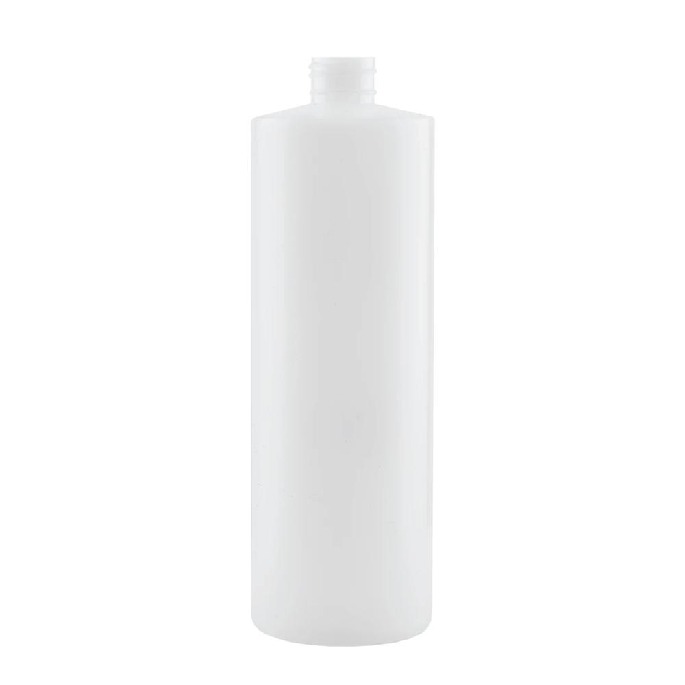 1x 1L Clear HDPE Round Bottle + 28/410 Caps - Empty Plastic Food Storage