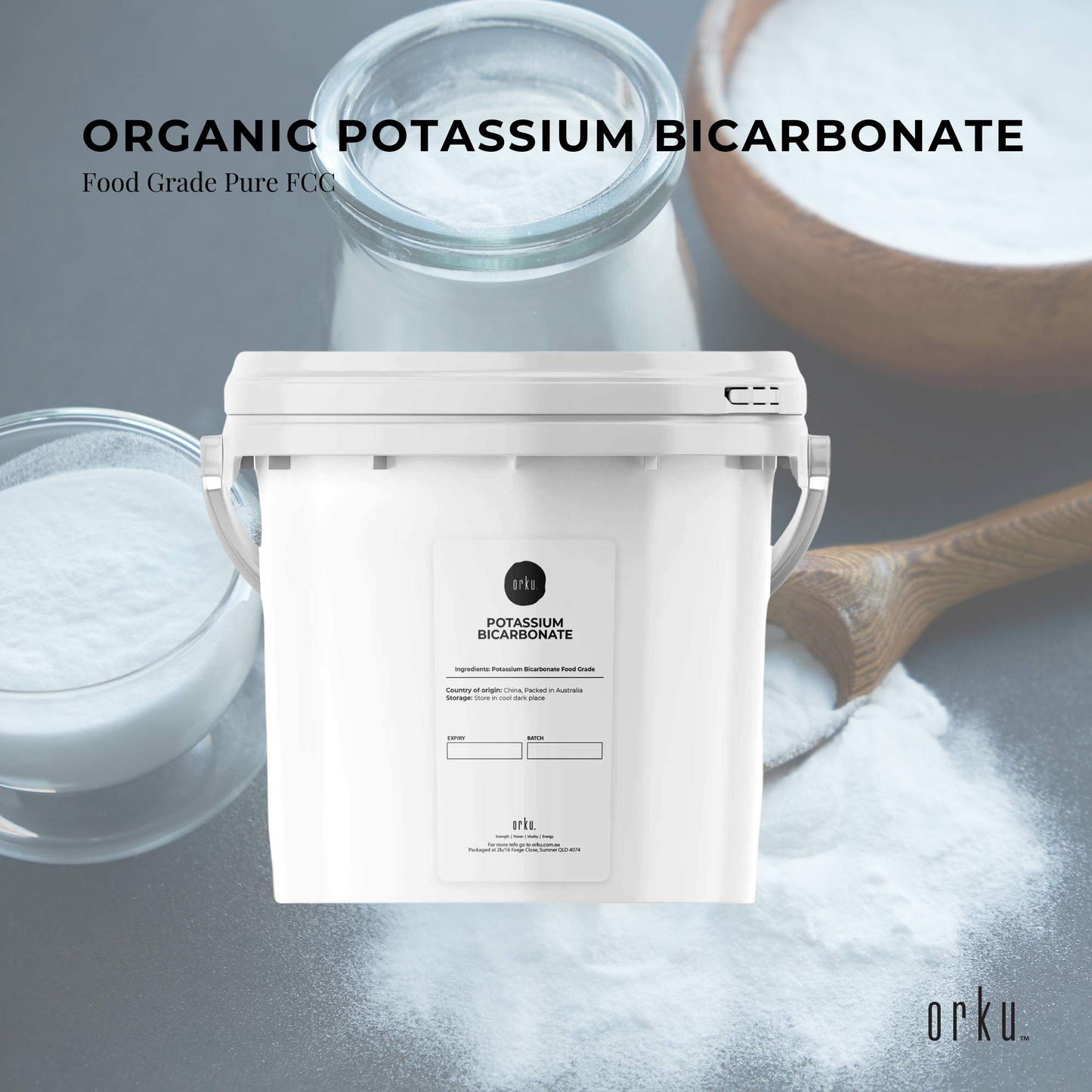 5Kg Organic Potassium Bicarbonate Powder Tub - Food Grade FCC for Brewing Baking