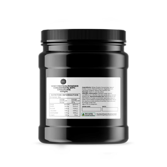 400g Whey Protein Powder Concentrate - Chocolate Shake WPC Supplement Jar