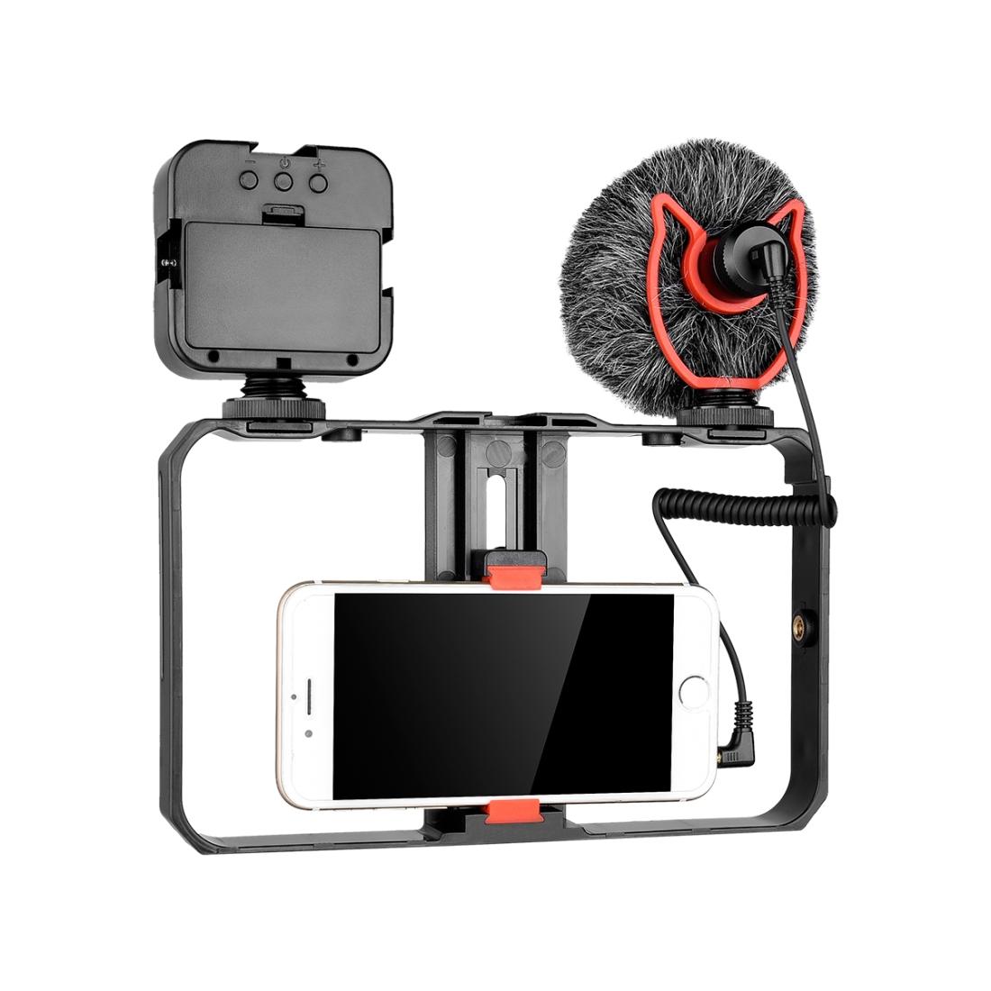 Vlogging Video Rig With Mic & Fill Light For Smartphone