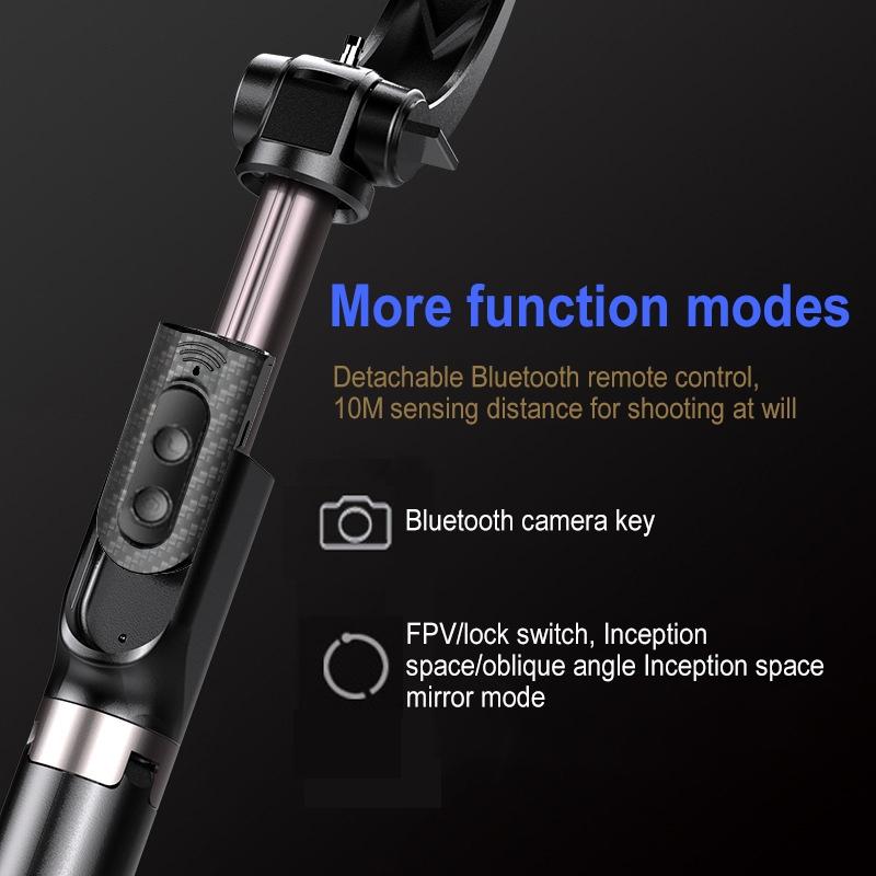 Foldable 3-In-1 Gimbal Stabilizer With Bluetooth Remote And Selfie Stick For Smartphones