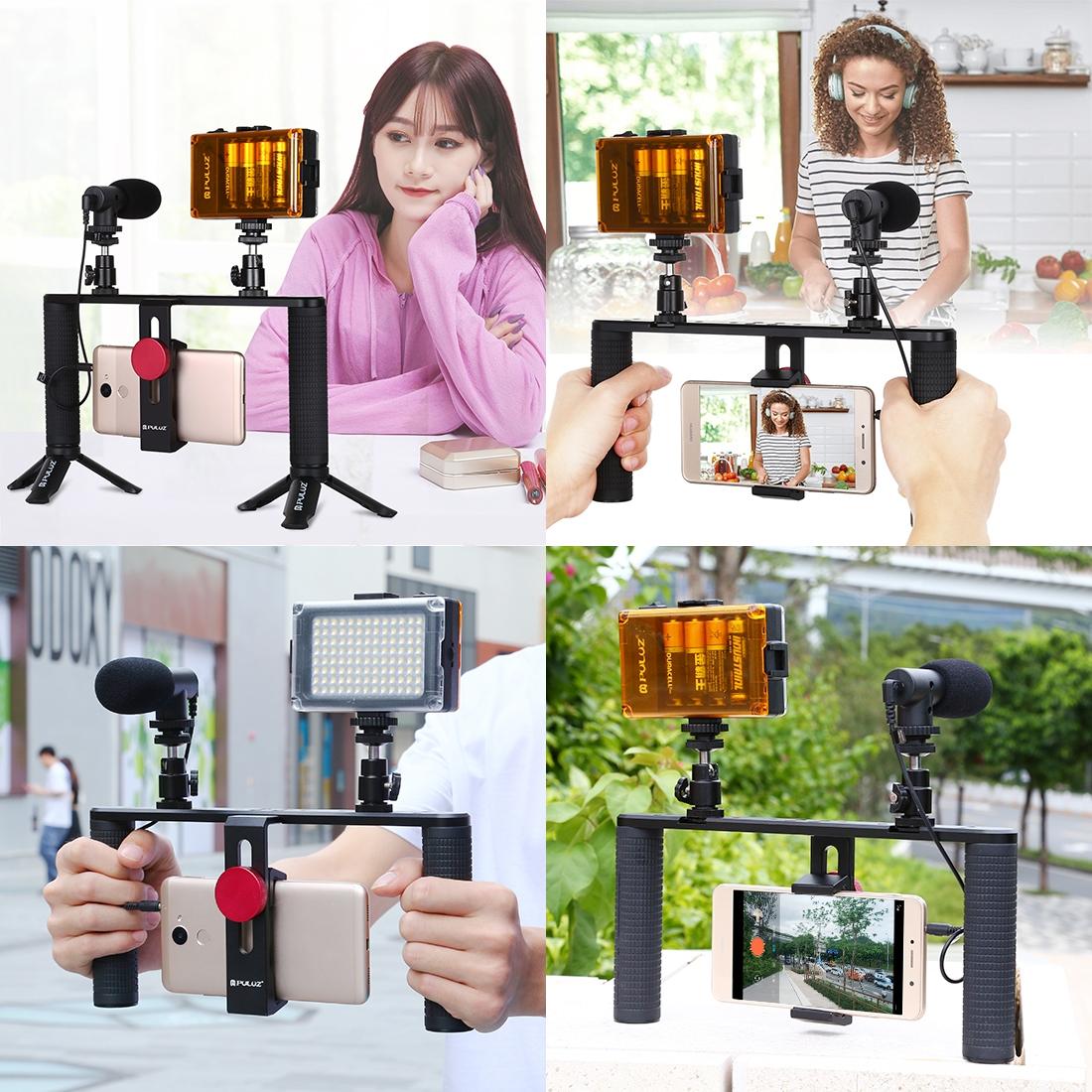 Smartphone Video Rig For Vlogging And Filmmaking - Stabilizer For Iphone Galaxy Huawei Xiaomi Htc Lg Google And More