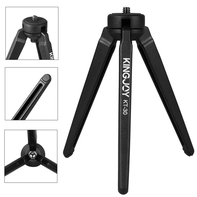 3-Axis Gimbal Stabilizer With Tripod Mount & Fill Light For Smartphones - Black