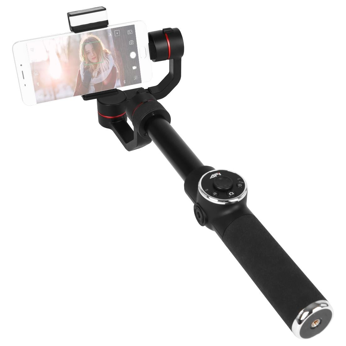 3-Axis Gimbal Stabilizer With Tripod Mount & Fill Light For Smartphones - Black