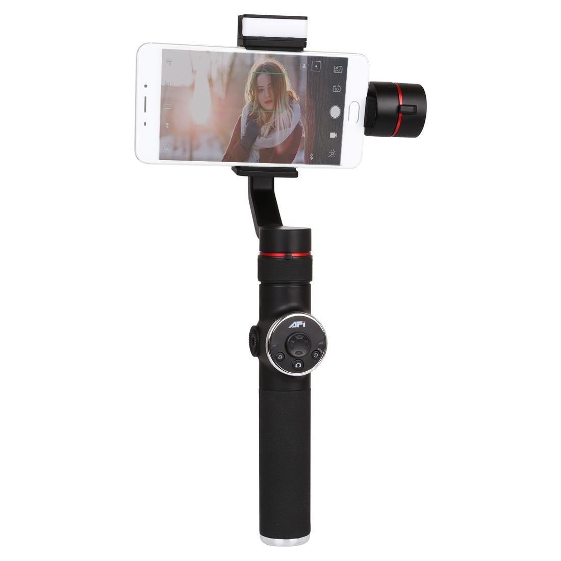 3-Axis Gimbal Stabilizer With Tripod Mount & Fill Light For Smartphones - Black