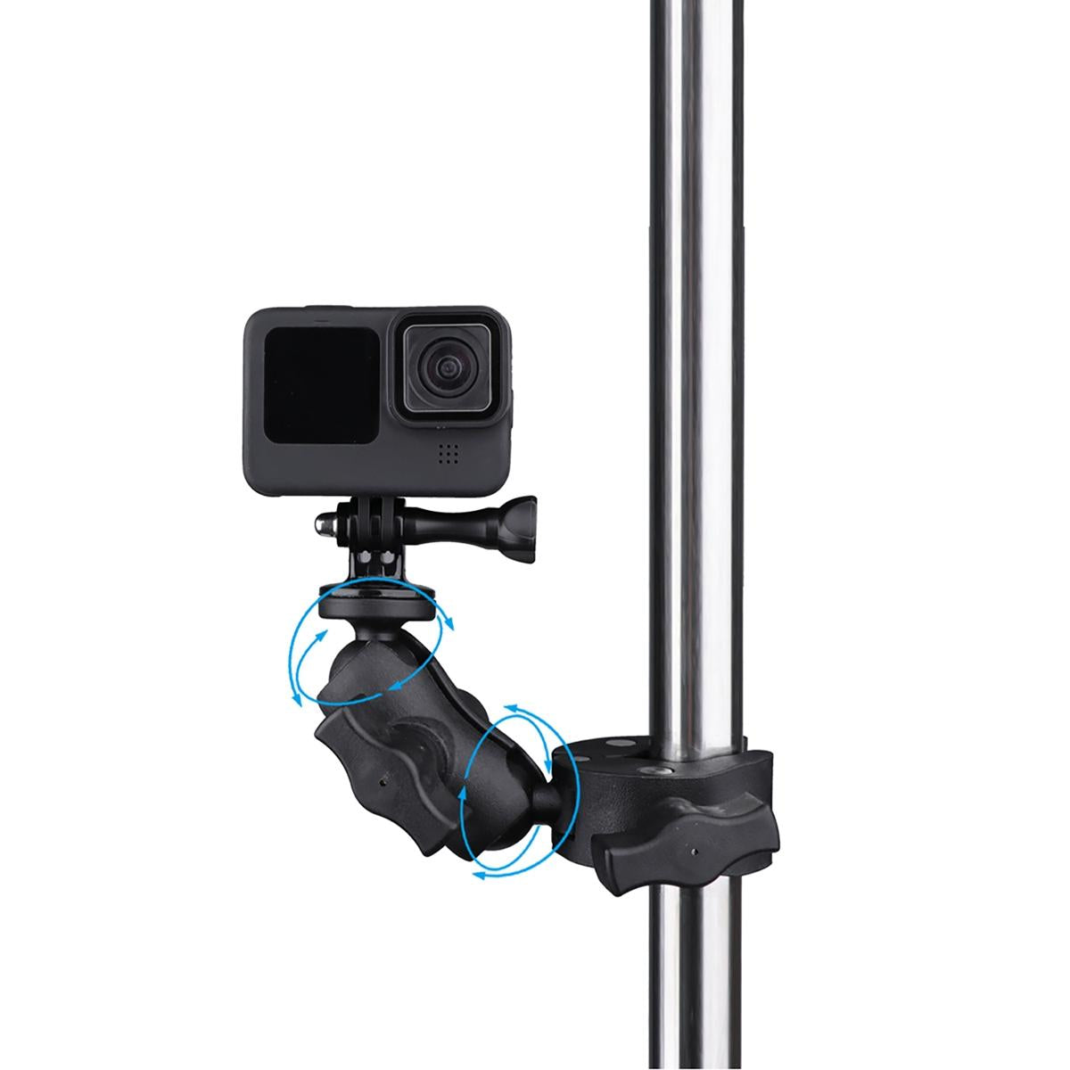 Adjustable 360 Degree Action Camera Clamp Holder - Extended Version