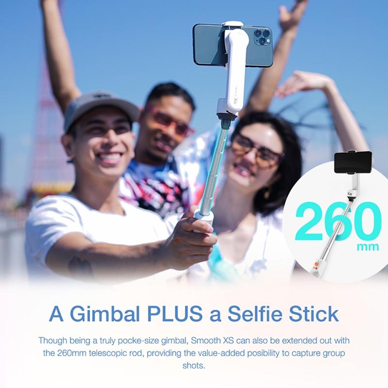 Smooth-Xs Handheld Gimbal Stabilizer Selfie Stick - Pink 200G