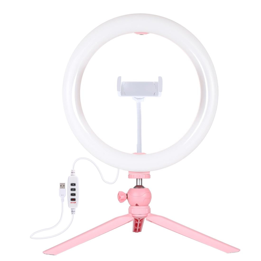 10.2 Led Ring Light With Tripod And Phone Clamp - 3 Modes Dual Colour Temperature Dimmable