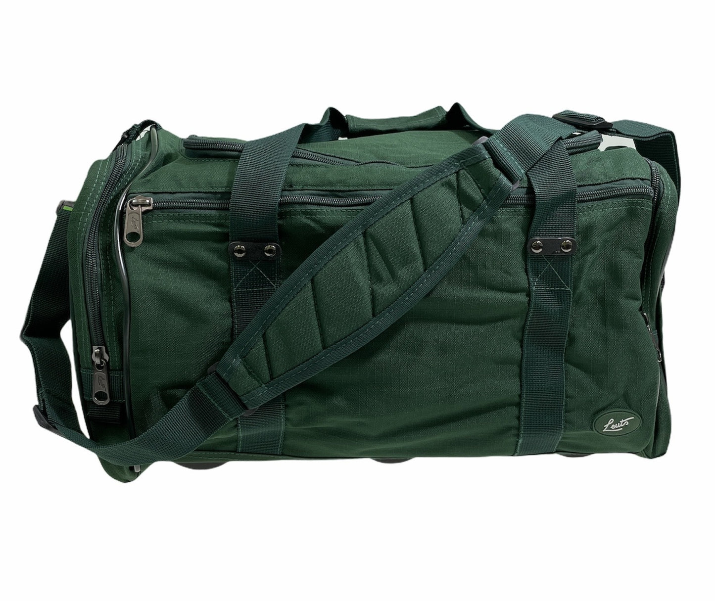 44L Travel Foldable Duffel Bag Gym Sports Luggage Travel Foldaway D-Zip Top School Bags - Bottle Green