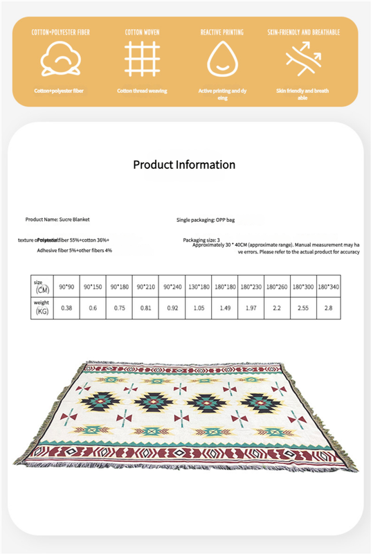 2pcs pack set 90*210cm Bohemian Picnic Blanket, Waterproof Camping Blanket, Outdoor Rug for Camping, Picnic, Beach