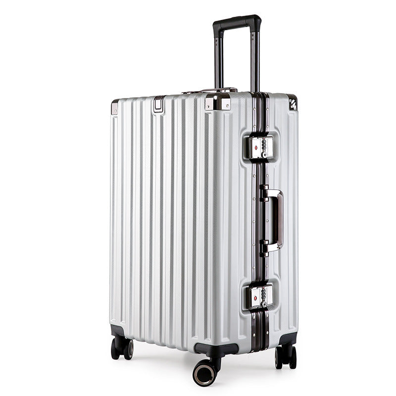 Aluminum Alloy Hard-Shell Suitcase with TSA Lock -20" Spinner Luggage in Silver