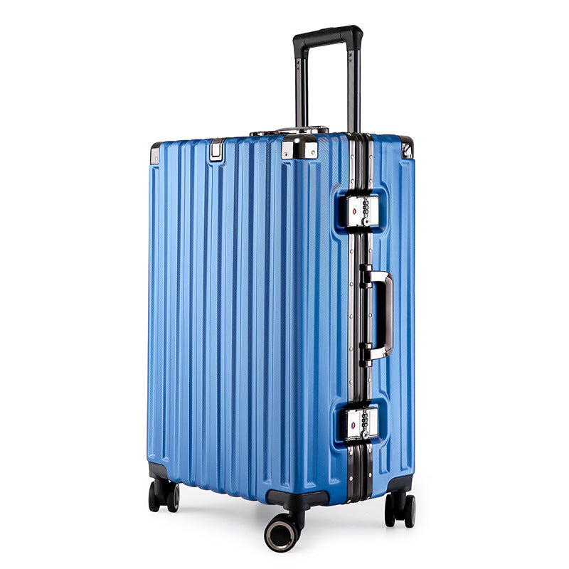 Aluminum Alloy Hard-Shell Suitcase with TSA Lock -22" Spinner Luggage in Blue