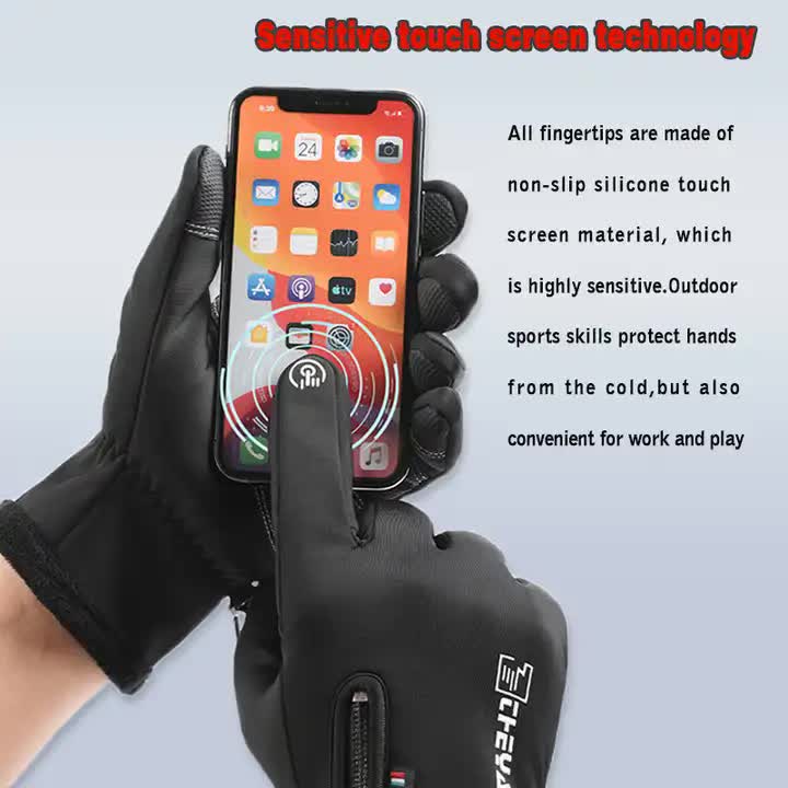 Touchscreen Winter Gloves|Waterproof, Windproof Thermal Gloves for Men Q9063  XL size Black