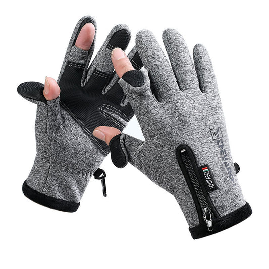 Convertible Fingerless Winter Gloves | Waterproof, Windproof Thermal Gloves with Touchscreen Compatibility Q808  XL size Grey