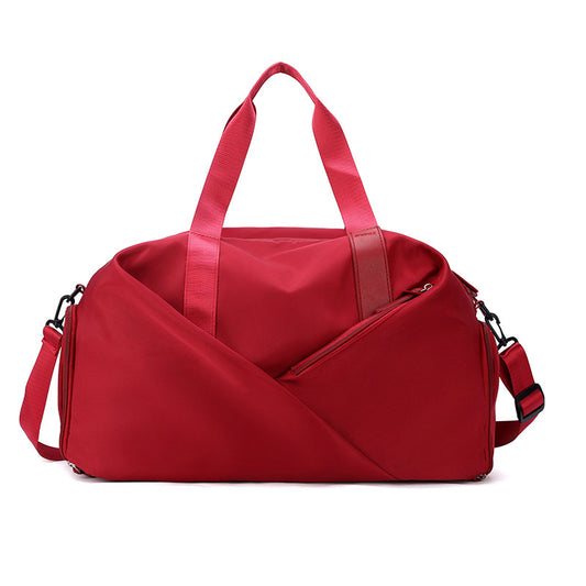 Red Stylish Gym Travel Bag with Shoe Compartment, Lightweight and Durable Design